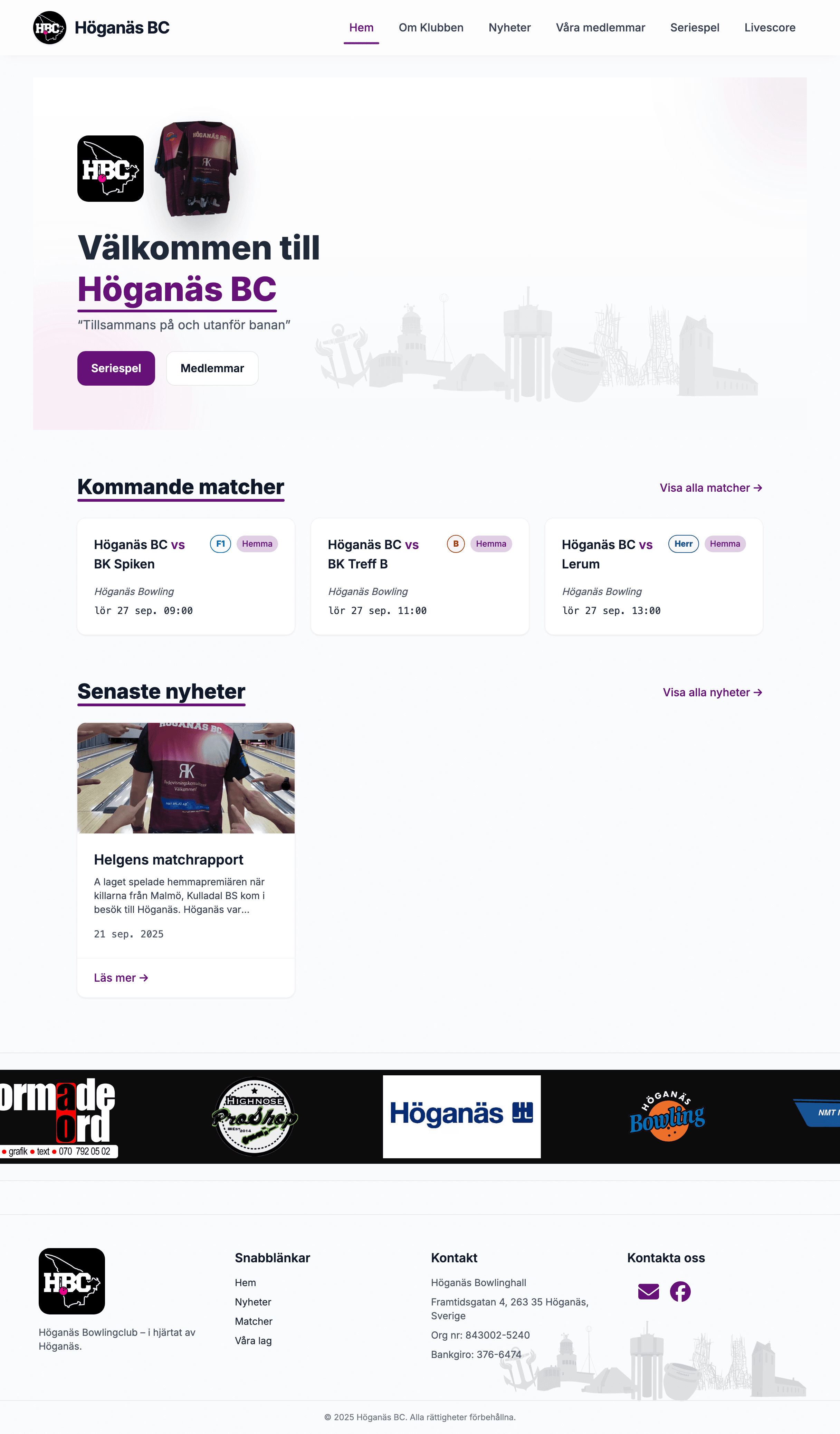 Höganäs Bowlingclub long screenshot